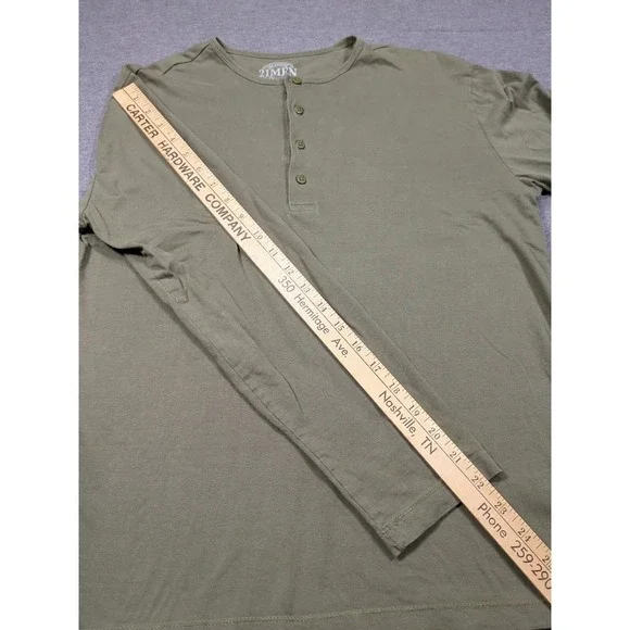 21 Men Los Angeles Olive Green Henley Long Sleeve Soft Cotton Mens Size M Shirt - Picture 13 of 16